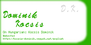 dominik kocsis business card